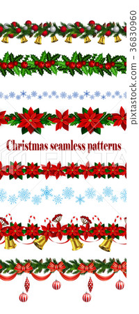 Set of n Seamless Christmas borders 36830960