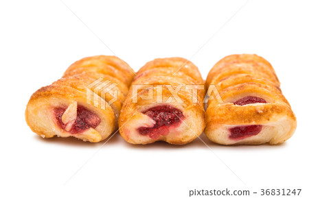 puff pastry with jam isolated 36831247