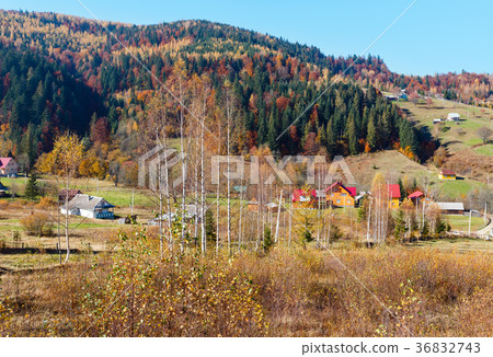 Autumn Carpathian village (Ukraine). 36832743