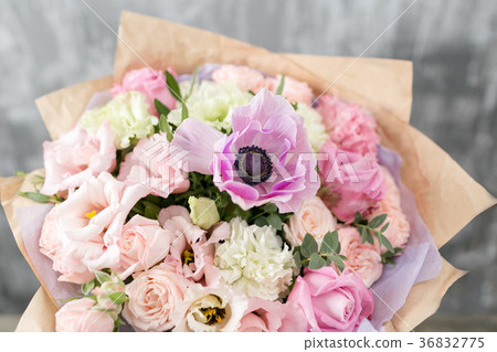beautiful luxury bouquet of mixed flowers in vase 36832775