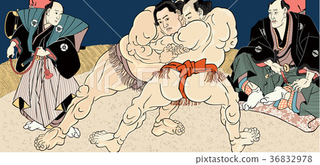相撲摔跤圖片Ukiyoe Utagawa Kunisada 36832978