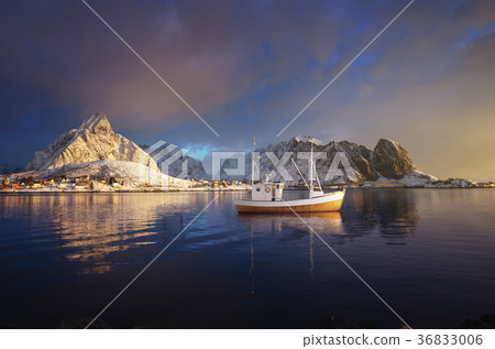 fishing boa, Lofoten Islands, Norway fishing boa, Lofoten Islands, Norway 36833006