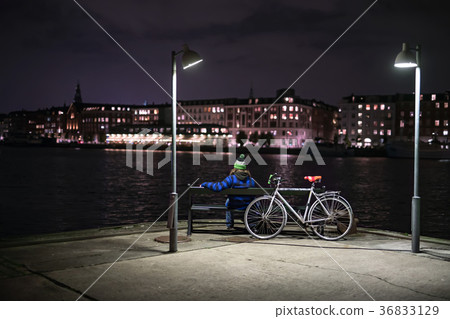 Night cityscape of Copenhagen's embankment Night cityscape of Copenhagen's embankment 36833129
