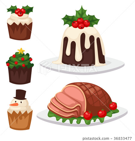 Christmas Food And Desserts Holiday Decoration Stock