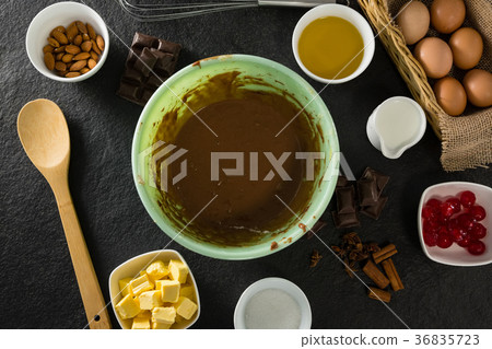 Gingerbread cookies ingredients on a table Gingerbread cookies ingredients on a table 36835723