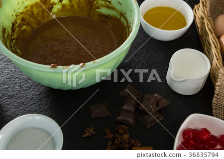 Gingerbread cookies ingredients on a table Gingerbread cookies ingredients on a table 36835794