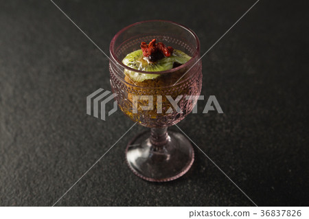 Dried fruits and granola bar in glass Dried fruits and granola bar in glass 36837826
