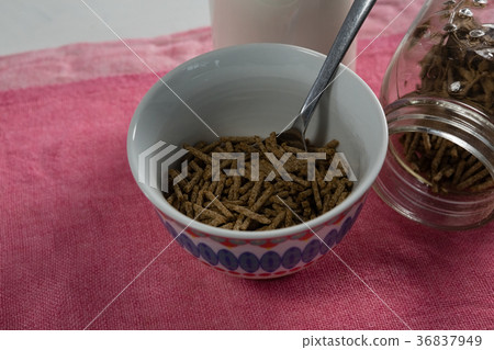 Bowl of cereal bran stick 36837949