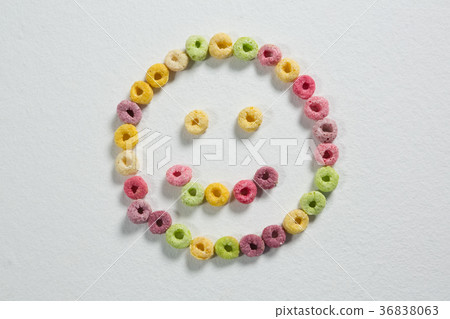 Froot loops forming a smiley face 36838063