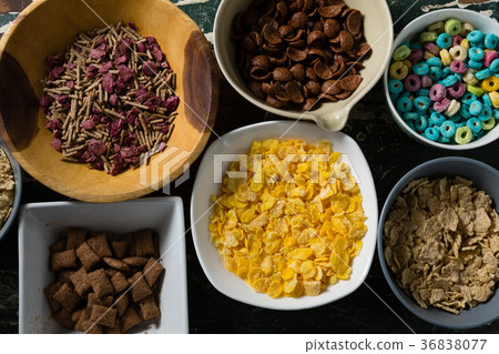 Bowls of various breakfast 36838077