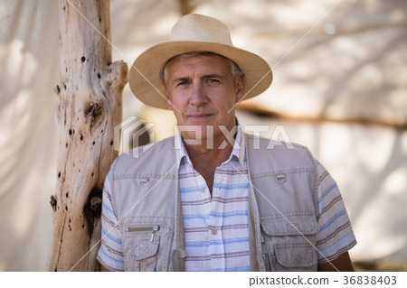 Portrait of happy man wearing hat Portrait of happy man wearing hat 36838403