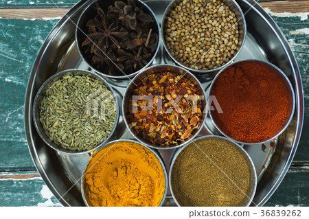Typical spice box with multiple containers 36839262
