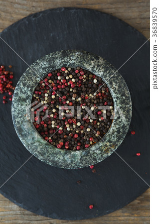 Mix peppercorns on board 36839570