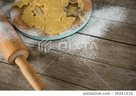 High angle view of star shape on dough 36841816