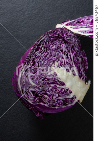 Overhead view of red cabbage Overhead view of red cabbage 36843467