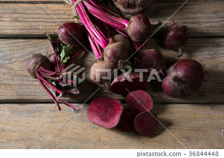 Beetroot on wooden table 36844448