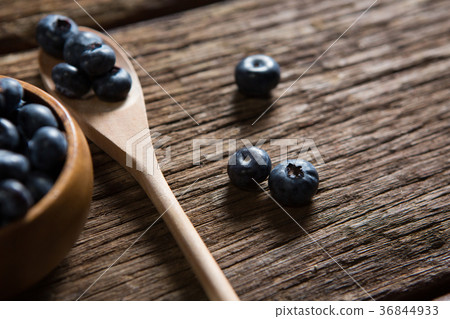 Blueberries on wooden table Blueberries on wooden table 36844933