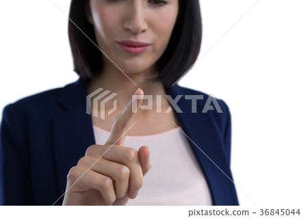 Businesswoman using invisible screen Businesswoman using invisible screen 36845044