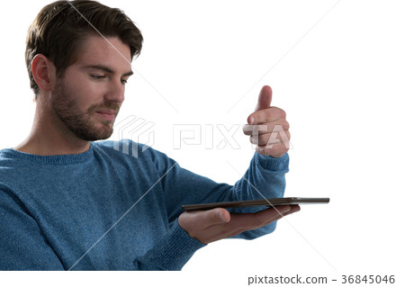 Man holding digital tablet Man holding digital tablet 36845046