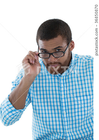 Male executive posing against white background 36850870