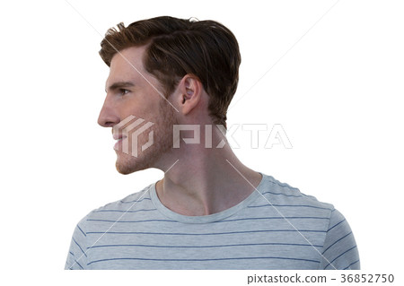 Male executive standing against white background Male executive standing against white background 36852750