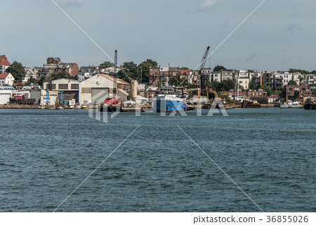 View of harbor from the old Boston Waterfront with View of harbor from the old Boston Waterfront with 36855026