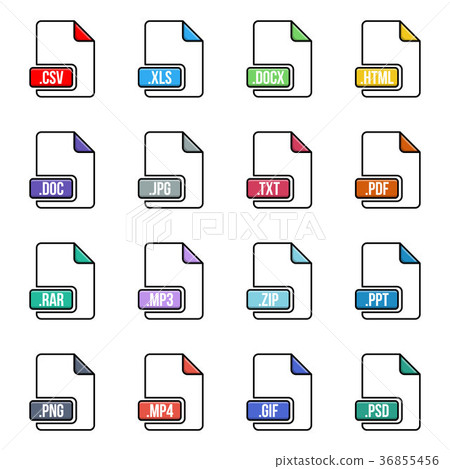 Creative vector illustration of file type icon set 36855456
