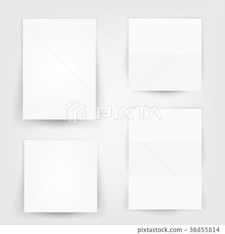 Blank white 3d Paper Canvas Vector. 36855814