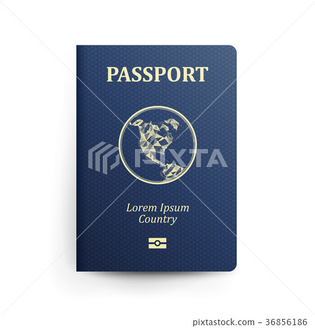 Passport With Map. Realistic Vector Illustration Passport With Map. Realistic Vector Illustration 36856186