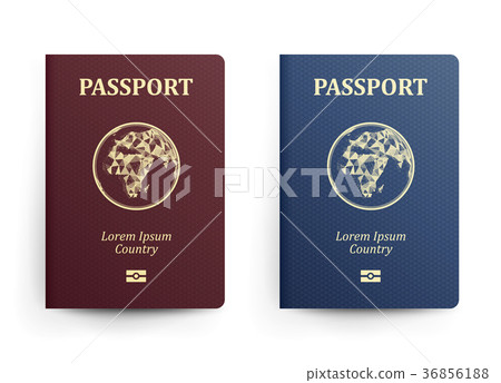 Passport With Map. Africa. Realistic Vector Passport With Map. Africa. Realistic Vector 36856188