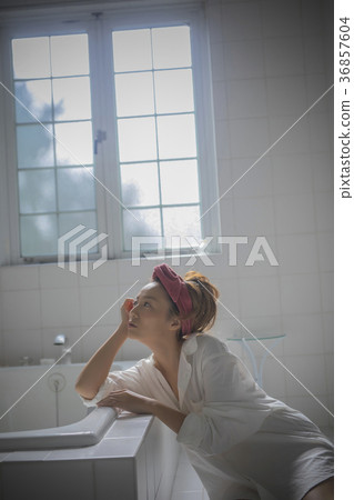 Woman relaxing in the bathroom 36857604