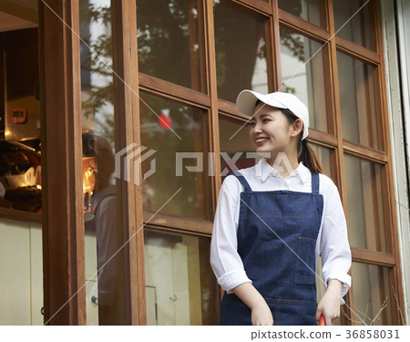 Staff preparing cafe 36858031