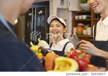 Cafe preparing staff Vegetable stocking 36858057