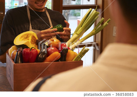 Cafe preparing staff Vegetable stocking 36858083