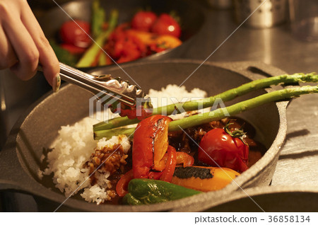 Kitchen curry served Kitchen curry served 36858134