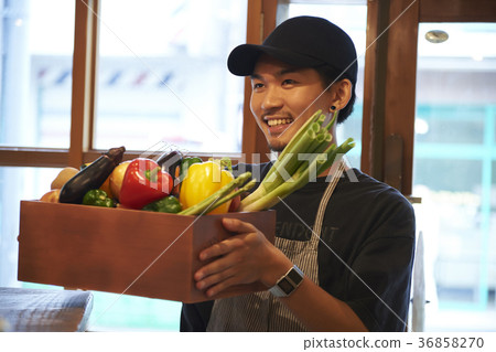 Cafe preparing staff Vegetable stocking 36858270