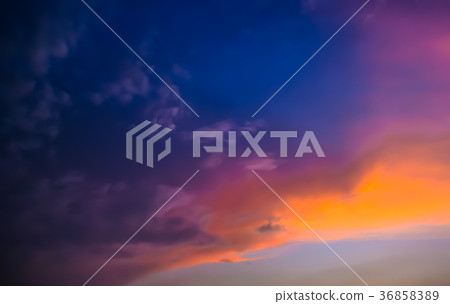 Vibrant sky, Clouds with twilight sky background 36858389
