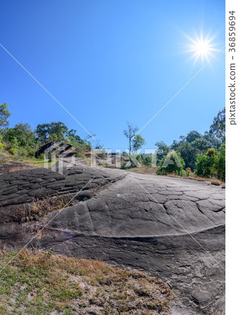 Big rock on nature trail in National Park 36859694