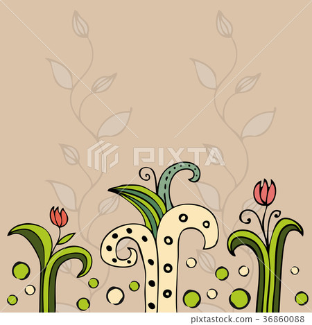 Beautiful color floral design card. Beautiful color floral design card. 36860088