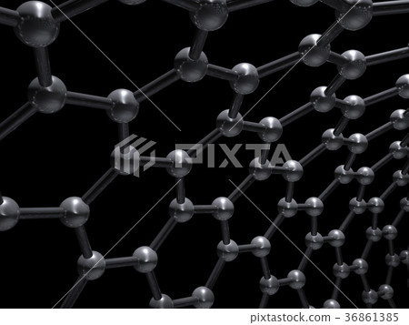 Zigzag carbon nanotube isolated on black Zigzag carbon nanotube isolated on black 36861385