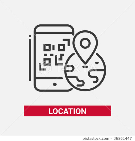 Location Qr Code Line Design Single Isolated Stock Illustration 36861447 Pixta