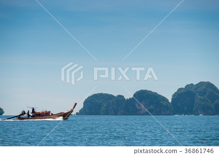fast wooden Thai boat in the Andaman Sea  36861746