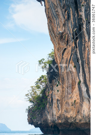 surface and texture of vertical cliff in Thailand 36861747