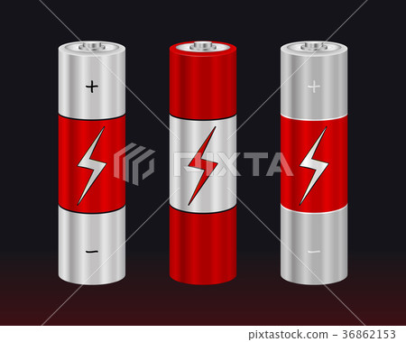 Realistic AA Type Battery. Vector Set Realistic AA Type Battery. Vector Set 36862153