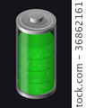 Transparent Glass Battery. High Charging. Green 36862161