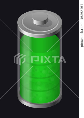 Transparent Glass Battery. High Charging. Green Transparent Glass Battery. High Charging. Green 36862161