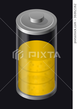 Transparent Glass Battery. High Charging. Yellow 36862162