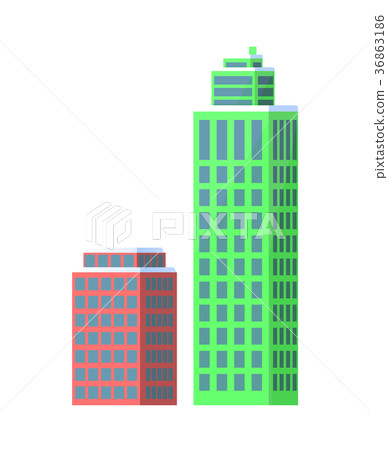 Set of City Buildings Icons Vector Illustration Set of City Buildings Icons Vector Illustration 36863186
