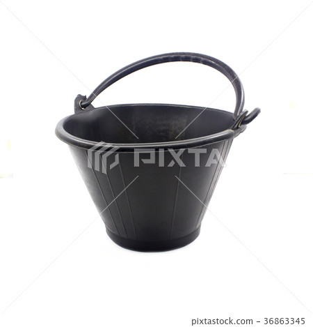 Black plastic bucket isolated on white background Black plastic bucket isolated on white background 36863345