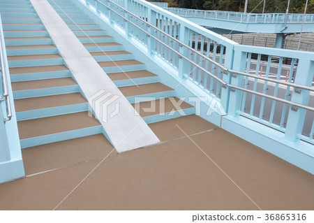 Stairs of a pedestrian overpass Stairs of a pedestrian overpass 36865316